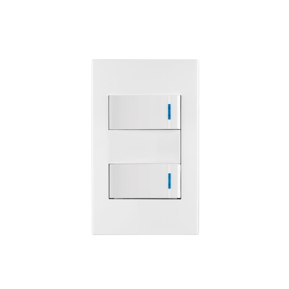 Placa Armada 2 Interruptores 1DE 3VÍAS, 1 Mod, Española, Blanco
