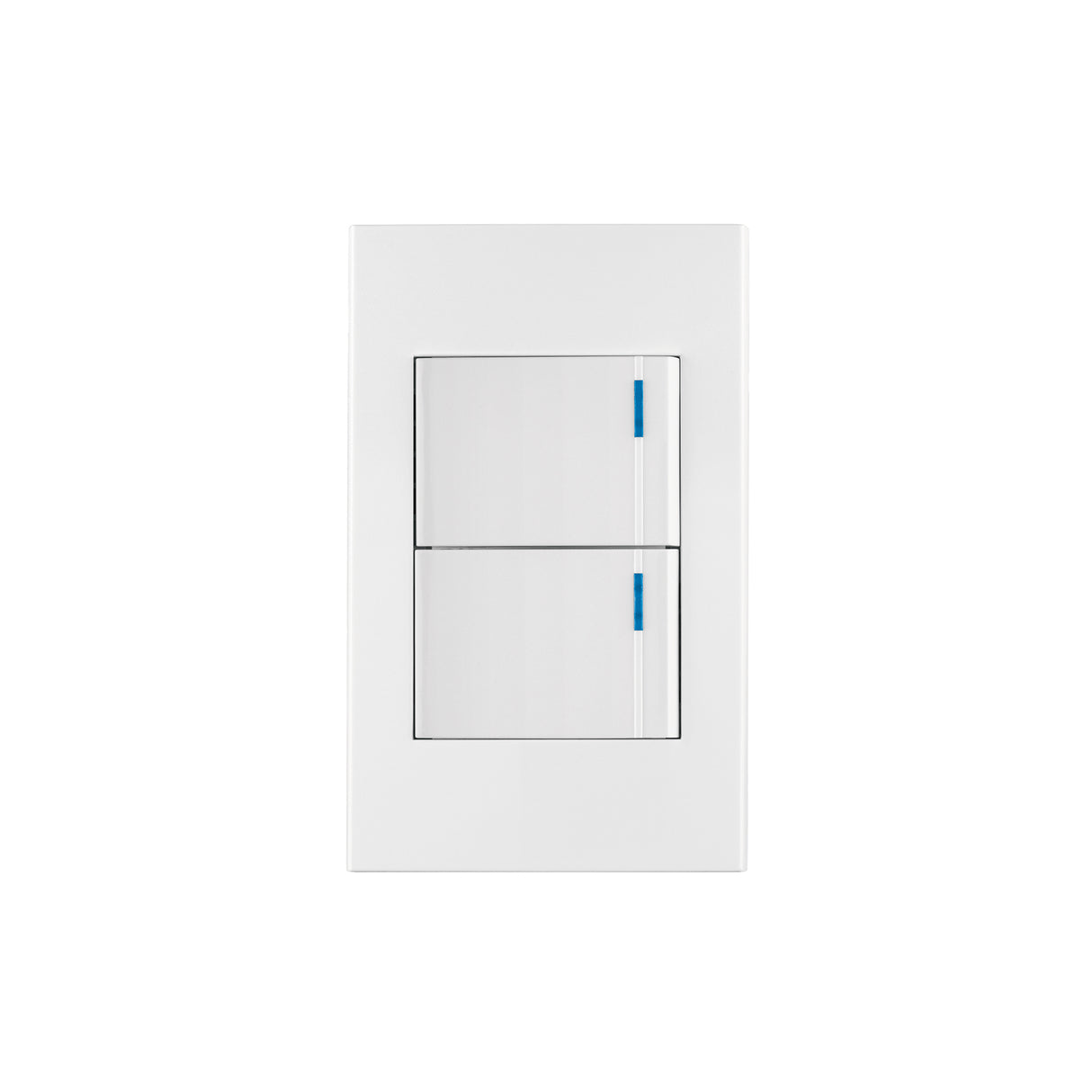 Placa Armada 2interruptores 1DE 3vías, 1.5mod, Española Blanco