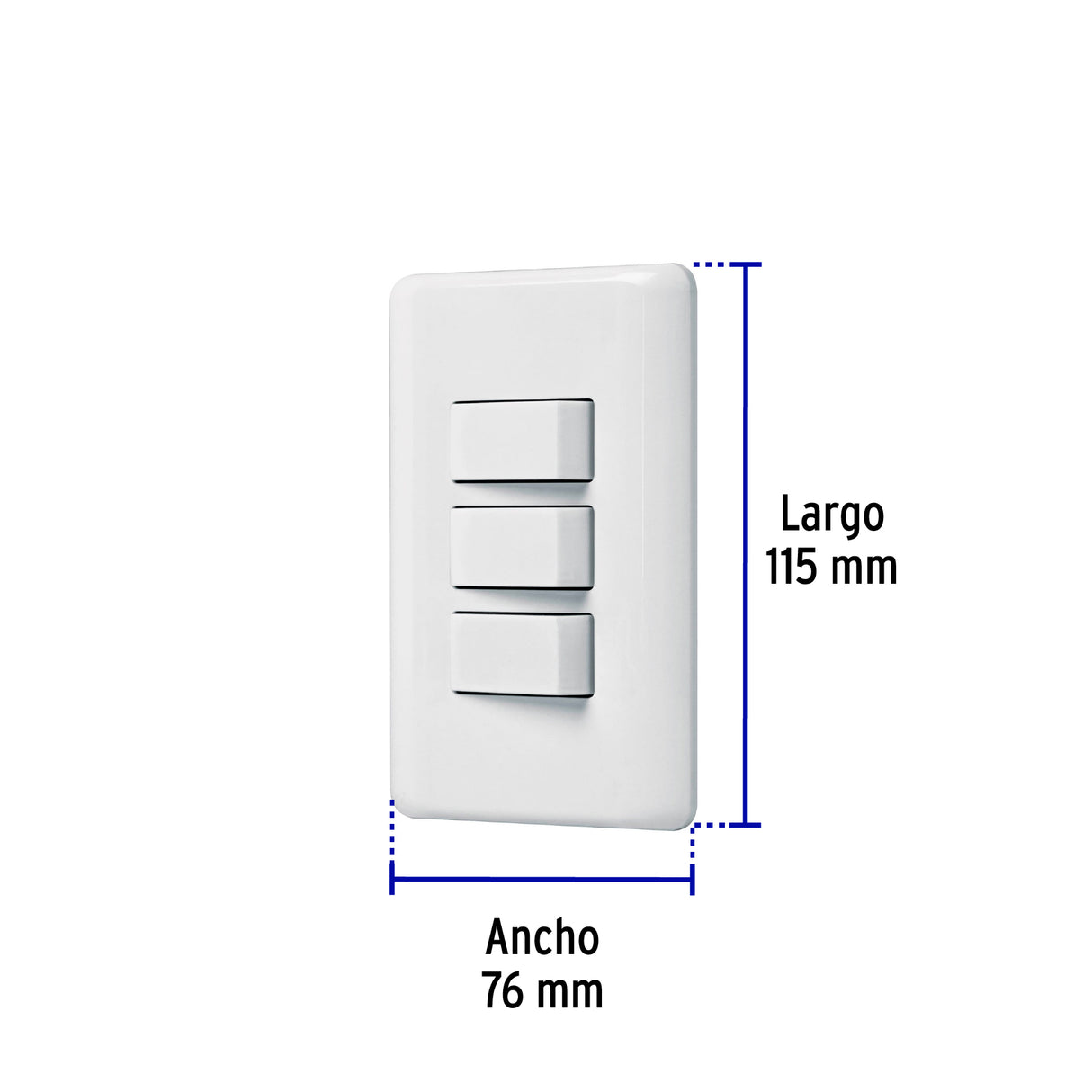 Placa Armada con 3 Interruptores Sencillos, Volteck Basic