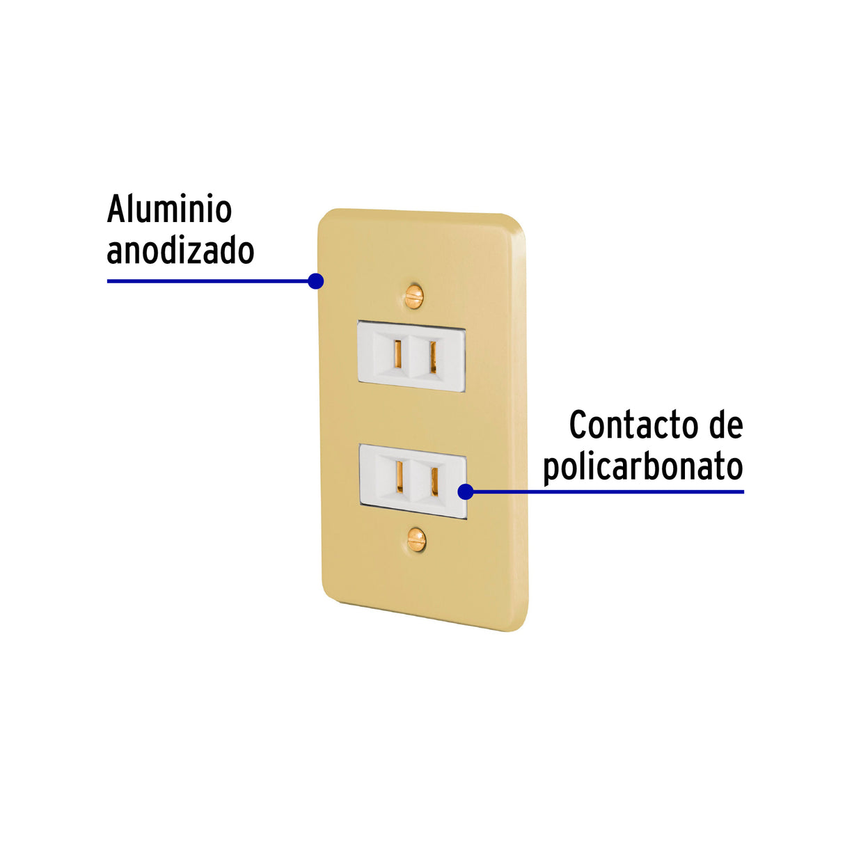 Placa Armada 2 Contactos Polarizados Línea Económica