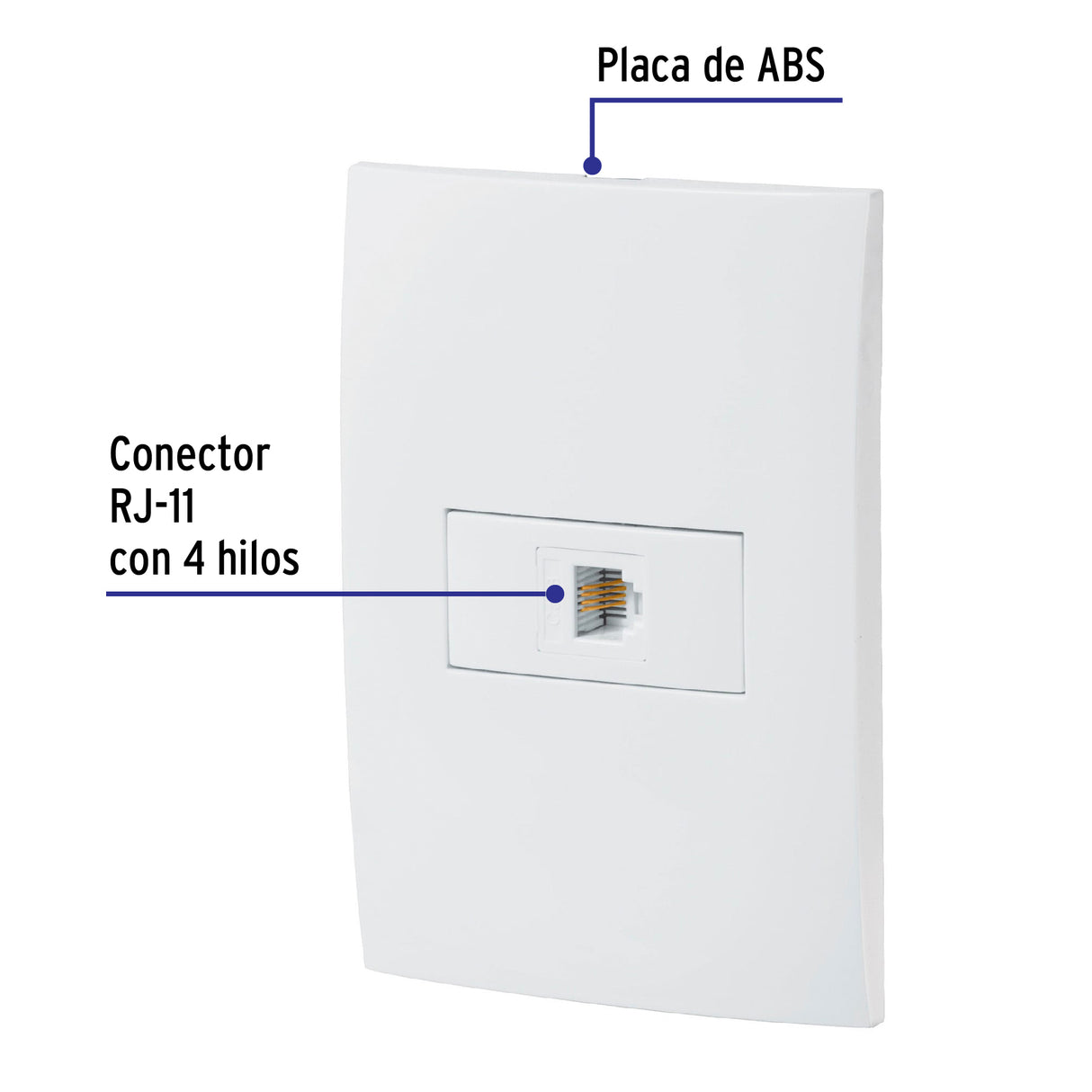 Placa Armada con Entrada para Teléfono, Línea Oslo, Blanco