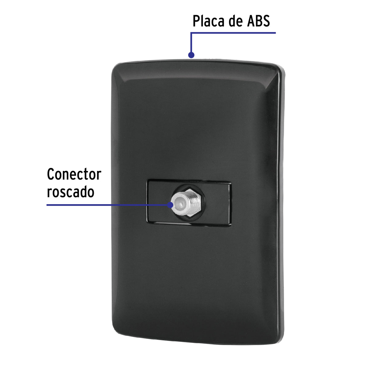 Placa Armada con Conexión para TV, Negro, Línea Italiana