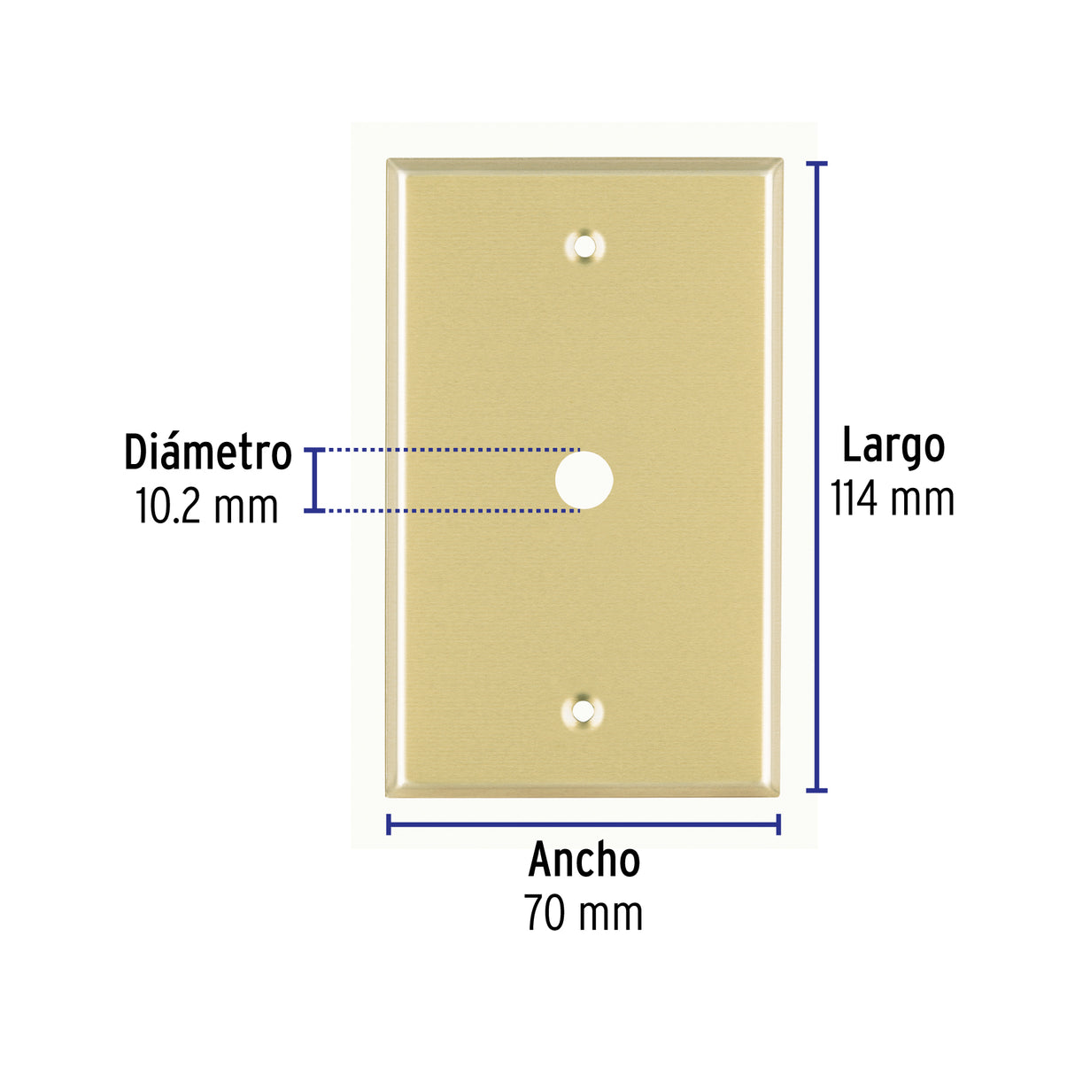 Placa Pasacable de Aluminio, Línea Standard, Volteck