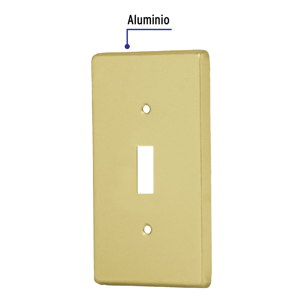 Placa para Interruptor Vertical, de Aluminio, Línea Standard