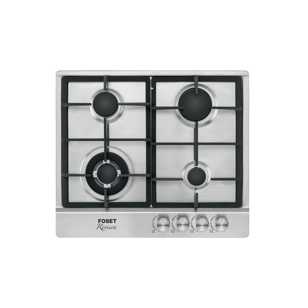 Parrilla gas empotrable 60 cm, 4 quem, acero inox, RIVIERA
