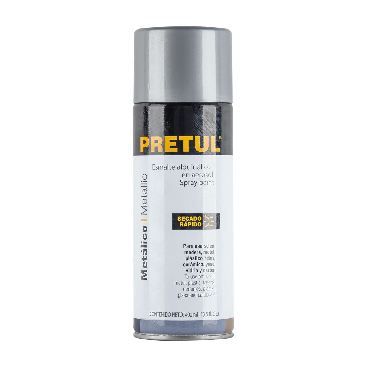 Pintura en Aerosol Metálica, Plata, 400 ml, Pretul