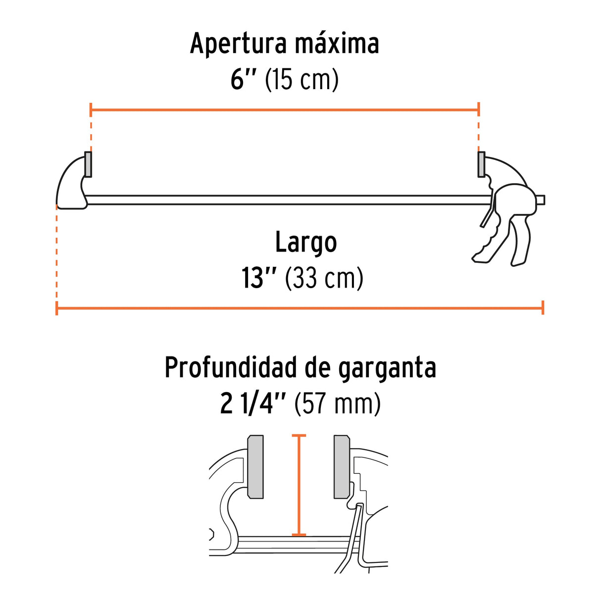Prensa de Ajuste Rápido de 6'con Cuerpo de Nylon, Truper