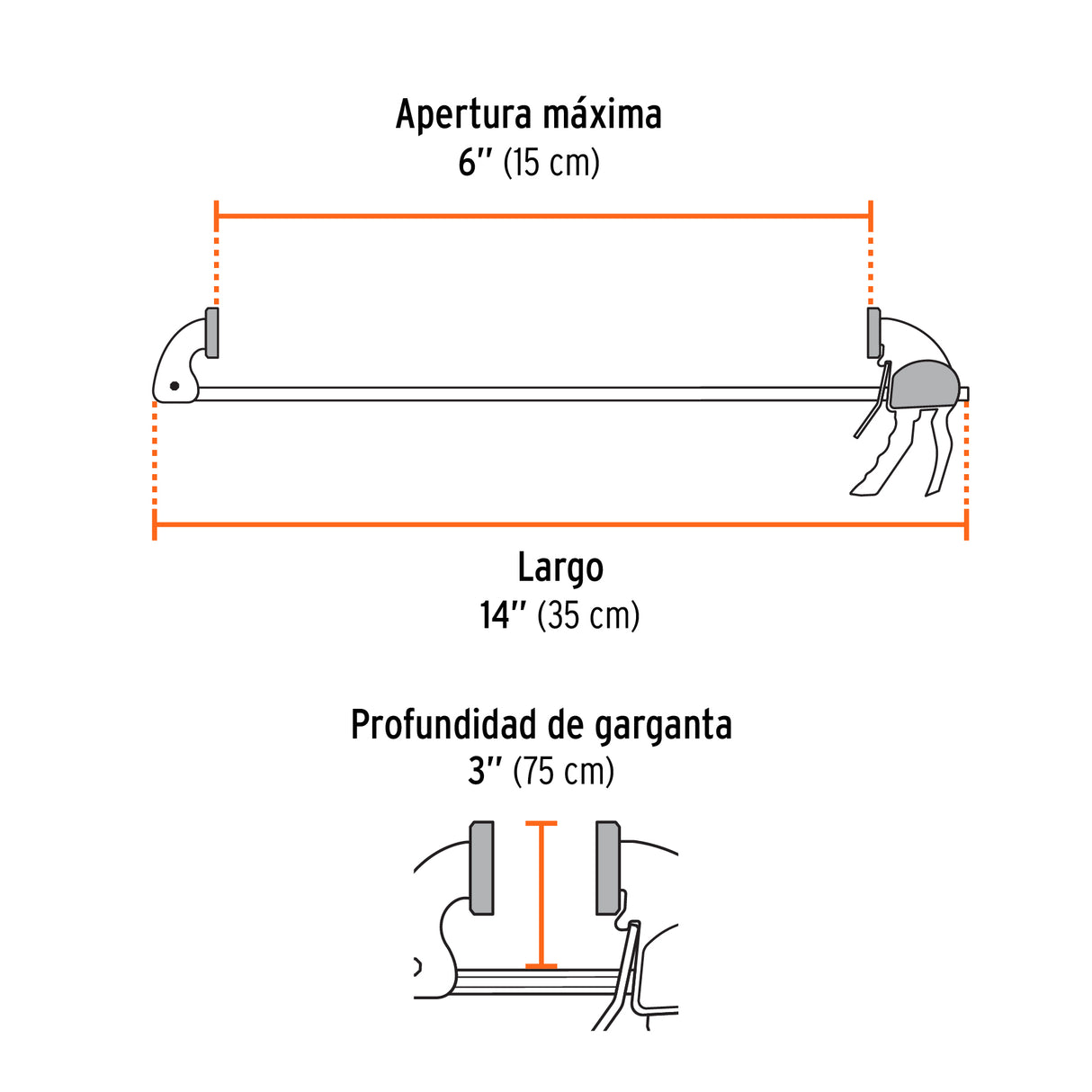 Prensa de Ajuste Rápido 6' Uso Rudo, Cuerpo Nylon, Expert