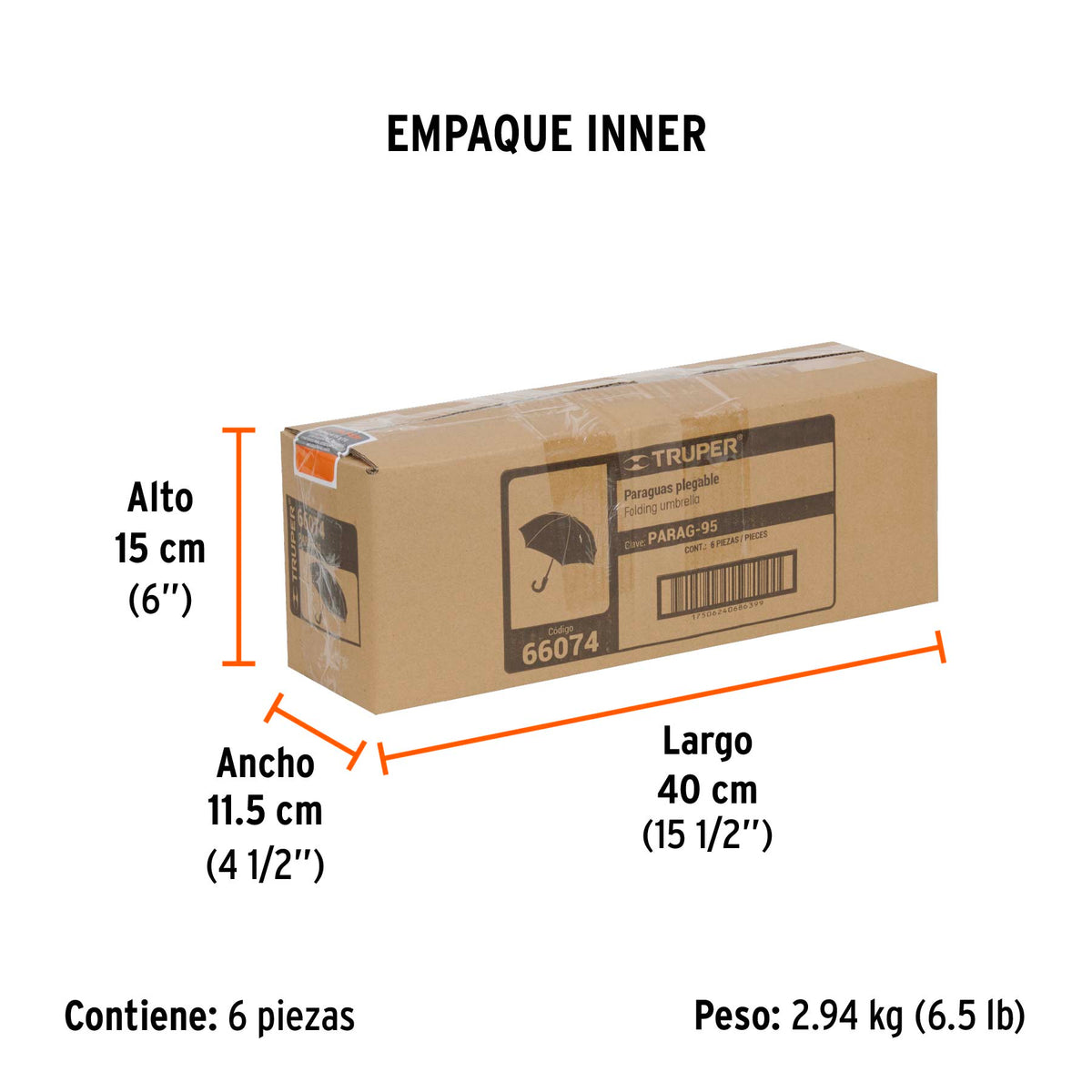 Paraguas Compacto de 100 cm, Truper