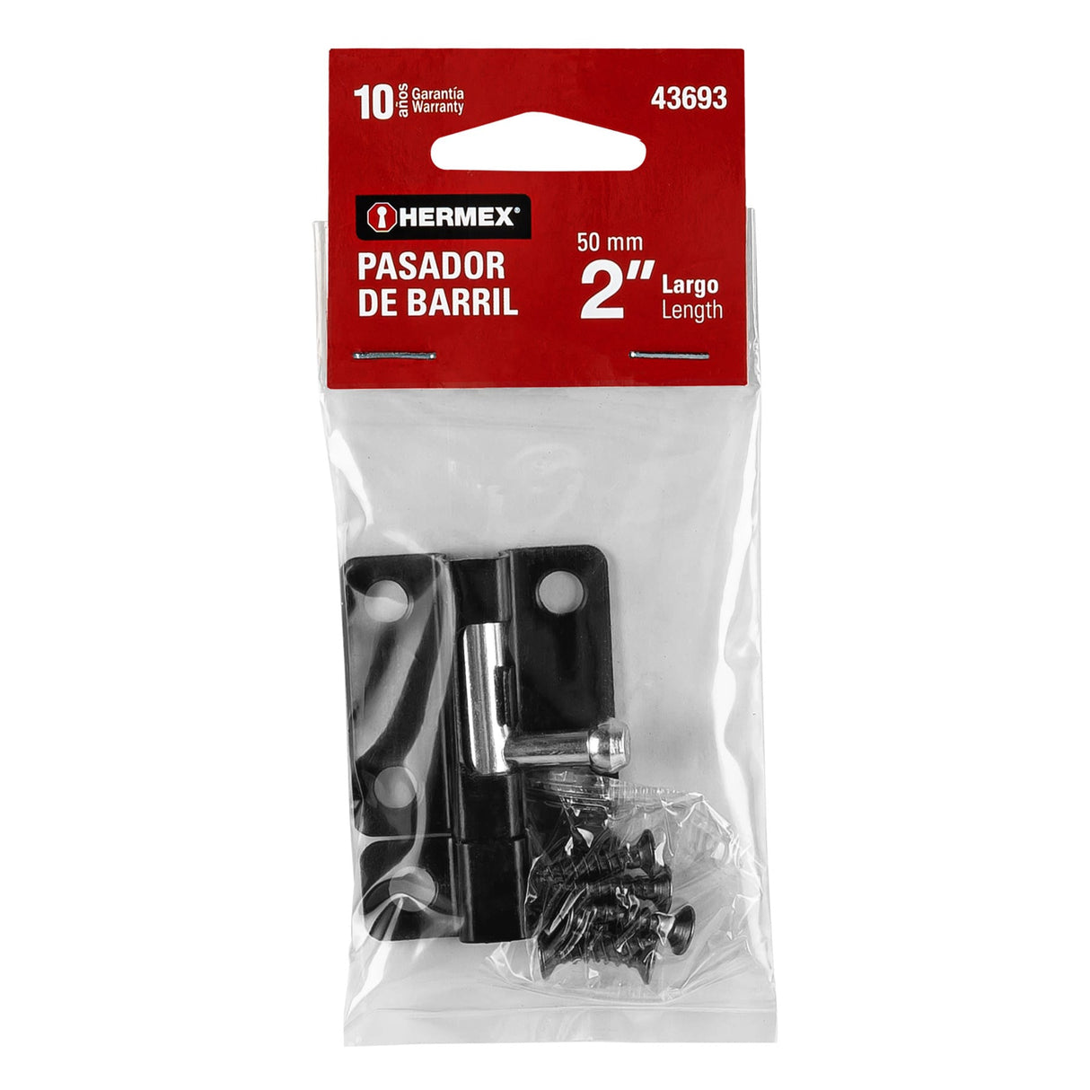 Pasador de Barril 2' de Acero Acabado Negro, Hermex