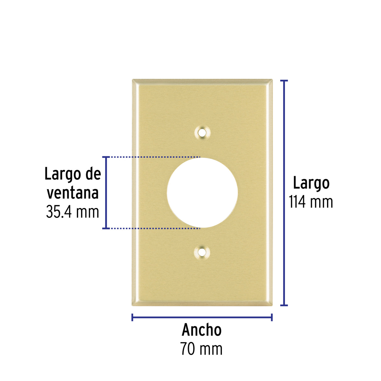 Placa para Contacto Redondo, de Aluminio, Línea Standard
