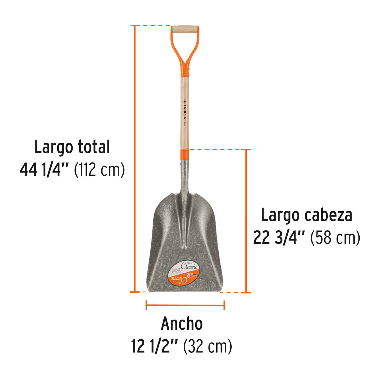 Pala Carbonera Classic, Puño 'y', Truper