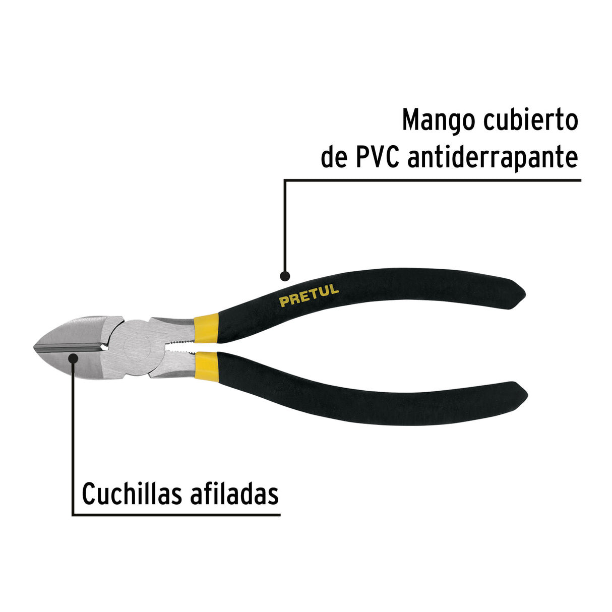 Pinza de Corte Diagonal 7' Mango de PVC, Pretul