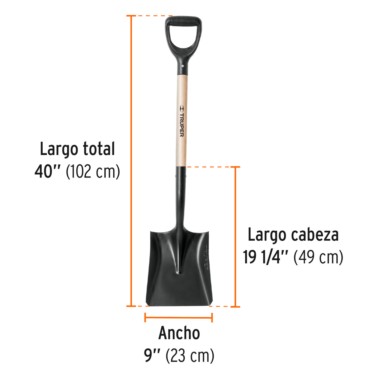 Pala Cuadrada T-1000, Puño 'y', Truper