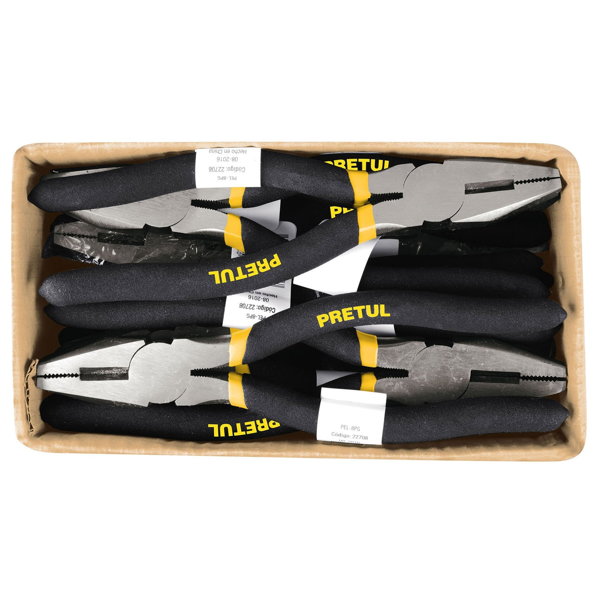Pinza para Electricista 8' Mango de Vinil, a Granel, Pretul