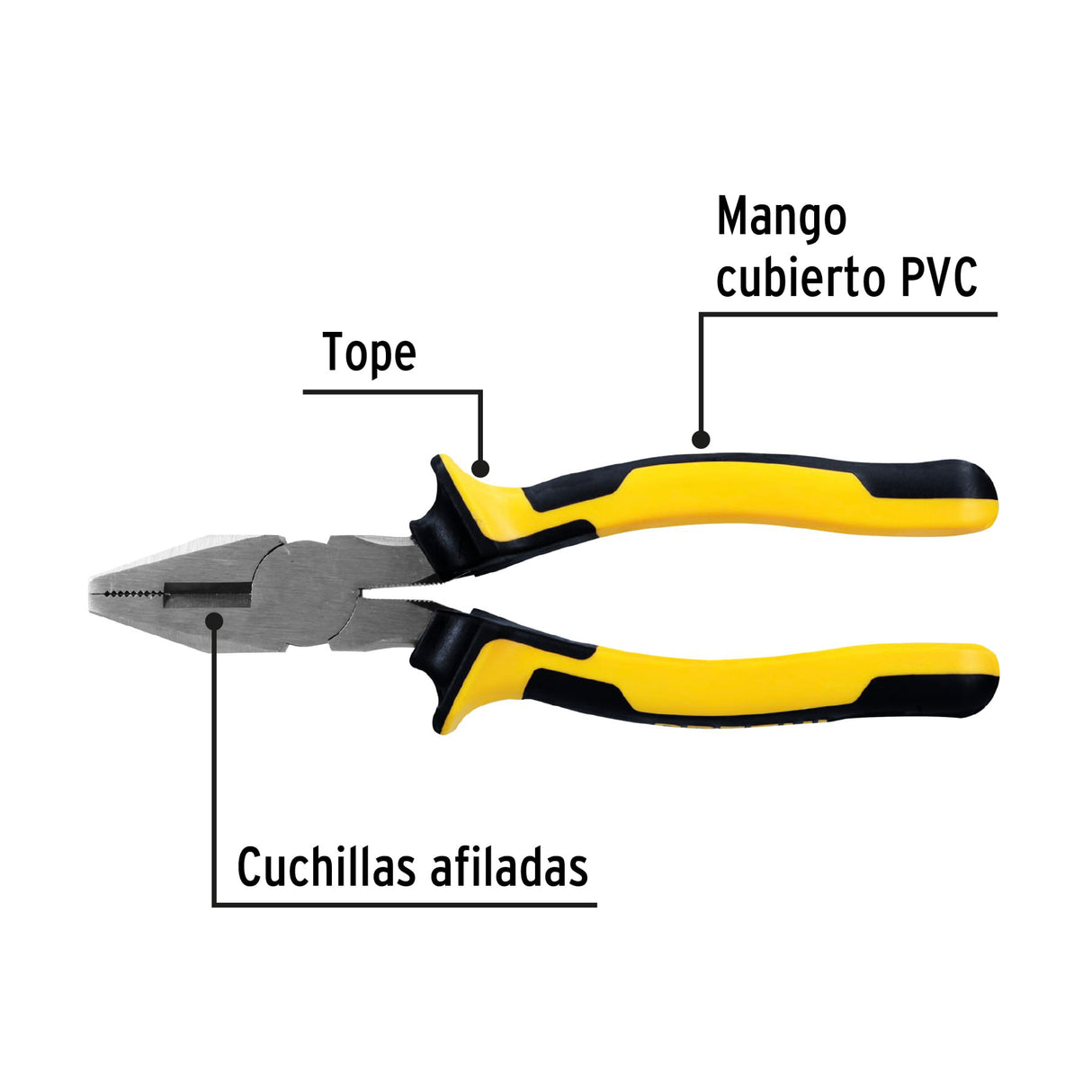 Pinza para Electricista 8' Mango Comfort Grip, Pretul
