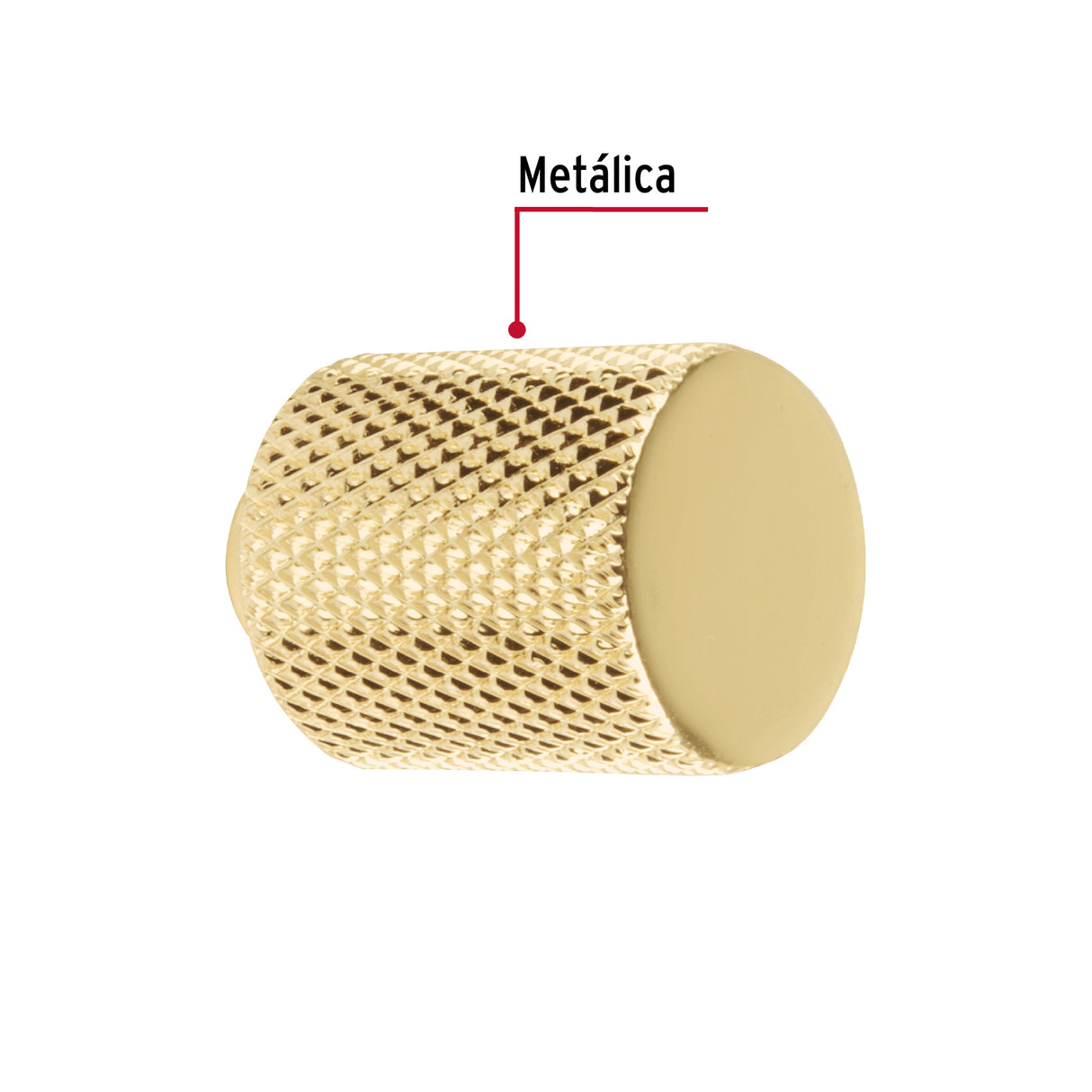 Perilla Metálica Estilo 'Cádiz', Latón Brillante, Hermex