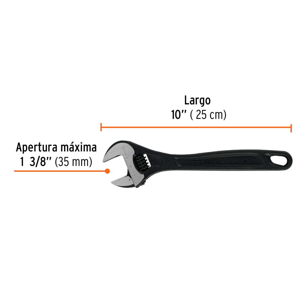 Llave Ajustable (Perico) 10' Profesional Pavonada, Expert