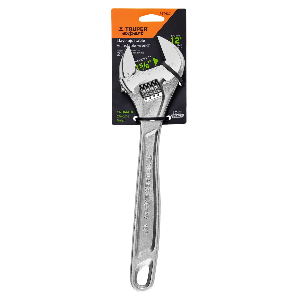 Llave Ajustable (Perico) 12' Profesional Cromada, Expert