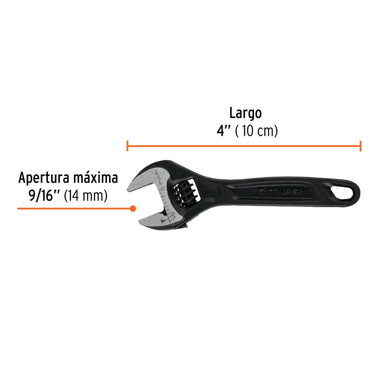 Llave Ajustable (Perico) 4' Profesional Pavonada, Expert