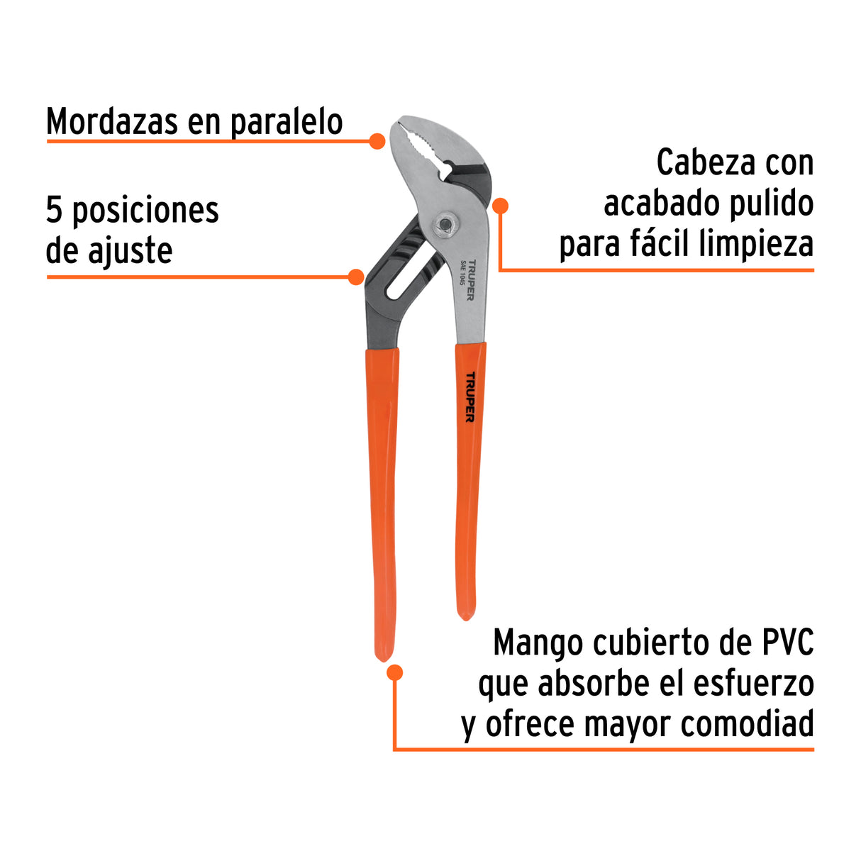 Pinza de Extensión 12' Mango de PVC, Truper