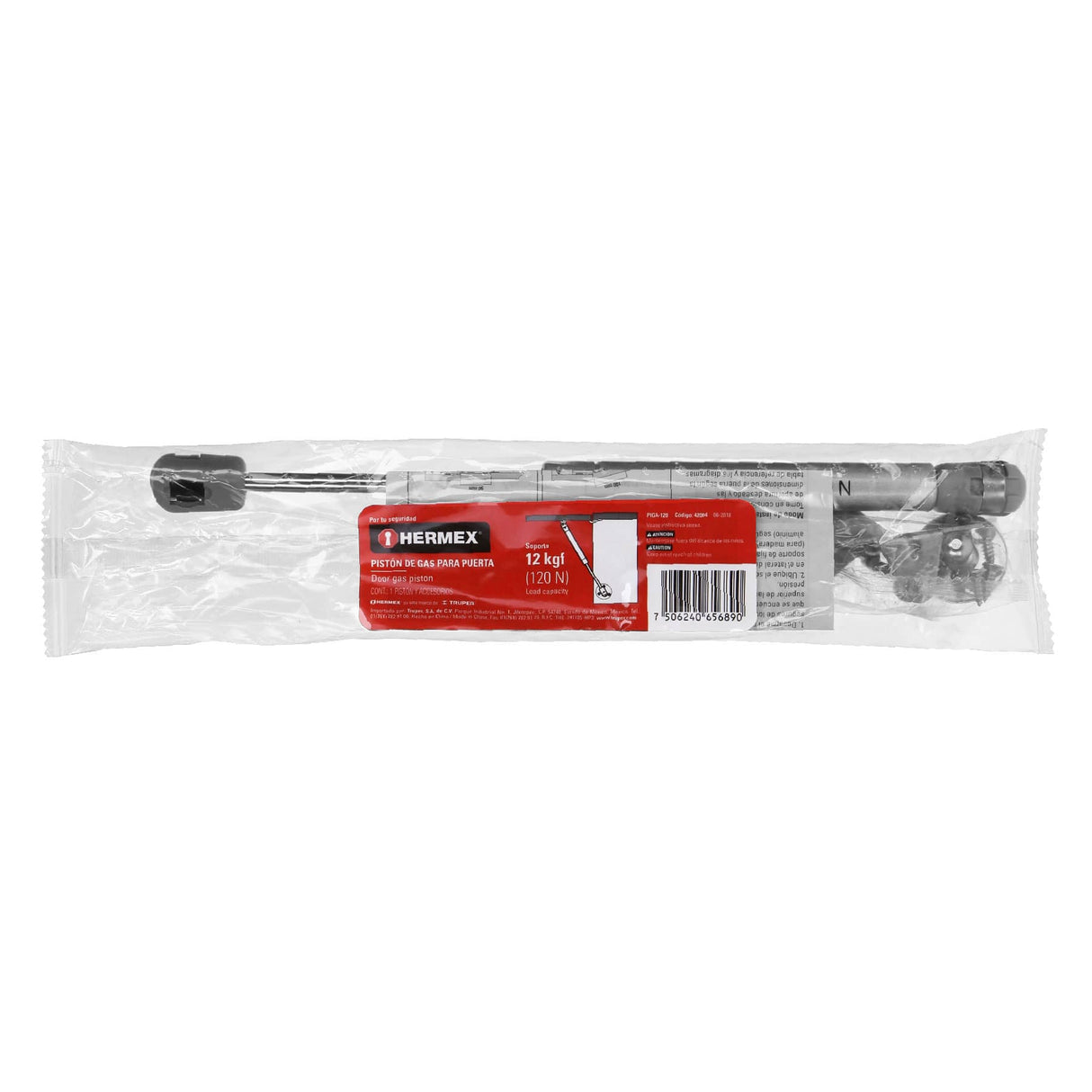 Pistón a Gas con Capacidad de 120 N/12 kg, Hermex
