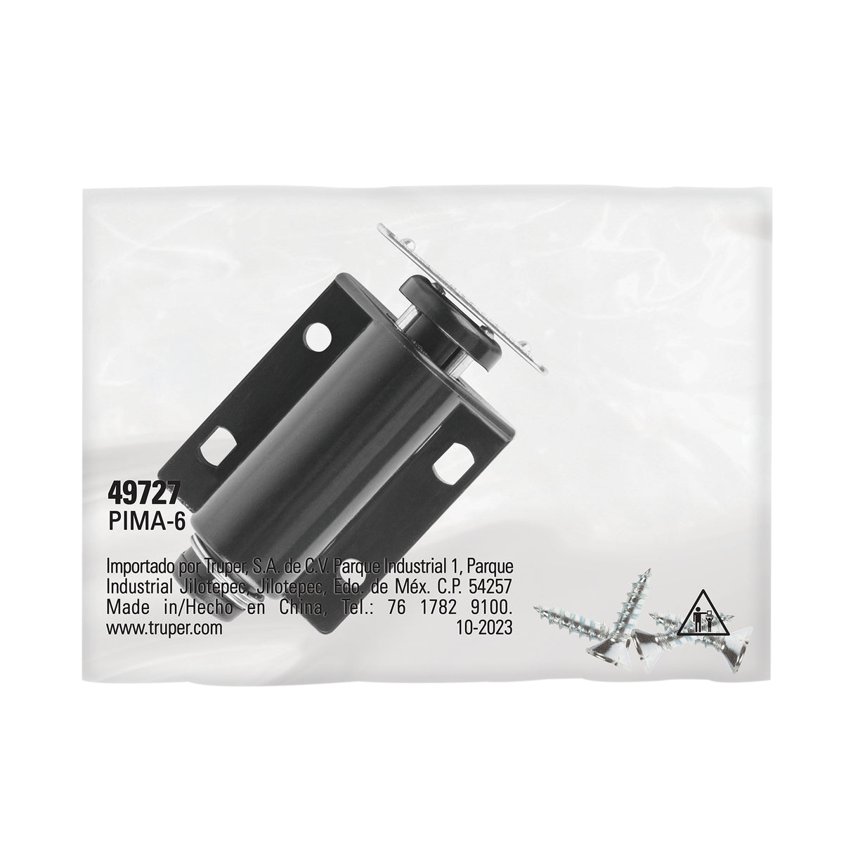 Pistón Magnético para Puerta/Cajón, Negro. Hermex