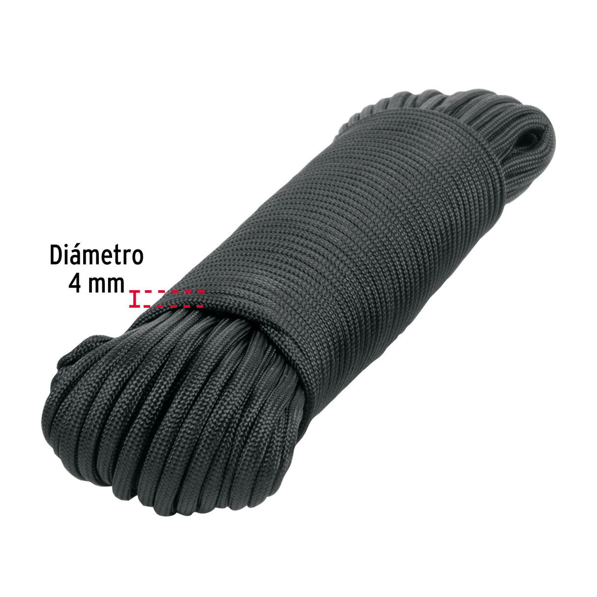 Piola de Nylon Paracord de 4 mm X 30M Negro, Madeja, Fiero