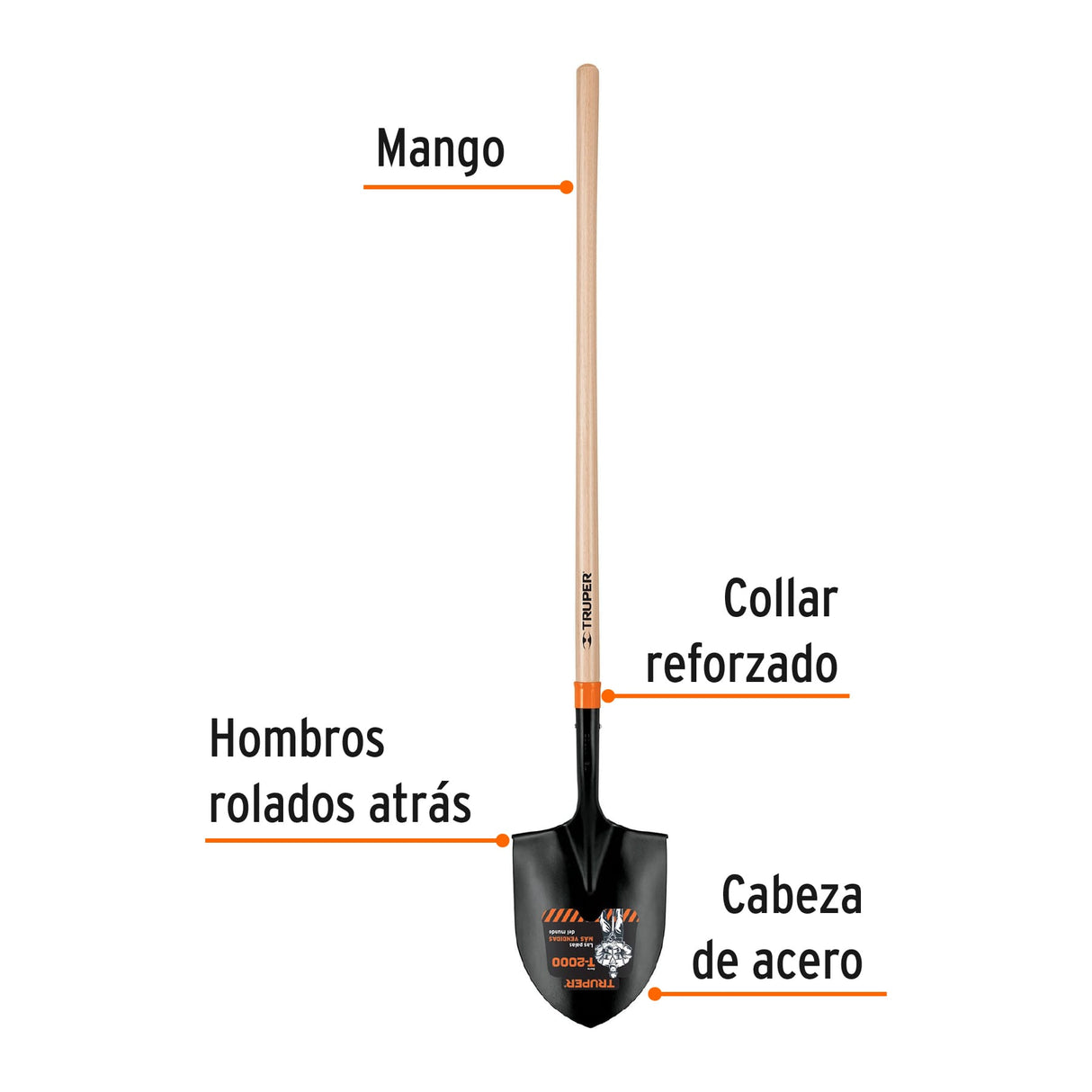 Pala Irrigación T-2000, Mango Largo 45', Truper