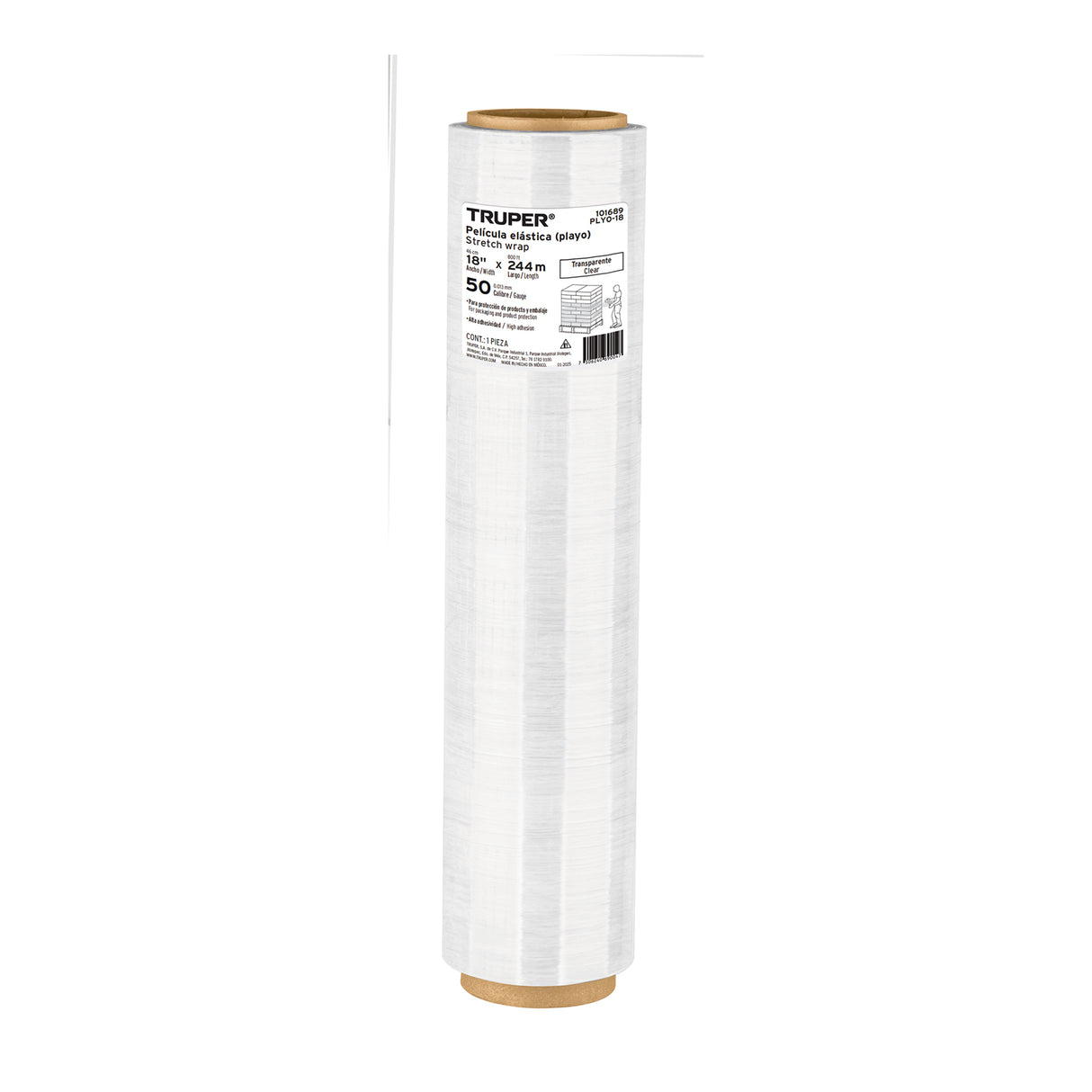 Rollo de 244M Película Plástica Transparente Playo 18' CAL50