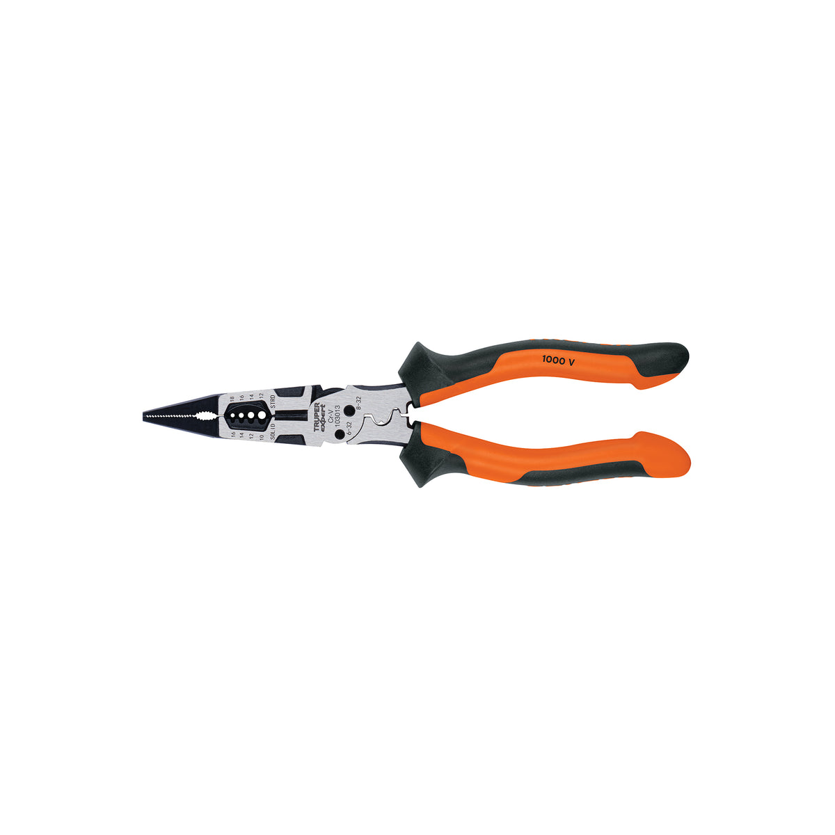 Pinza Multiuso 8' Punta Larga, Comfort Grip, Truper Expert