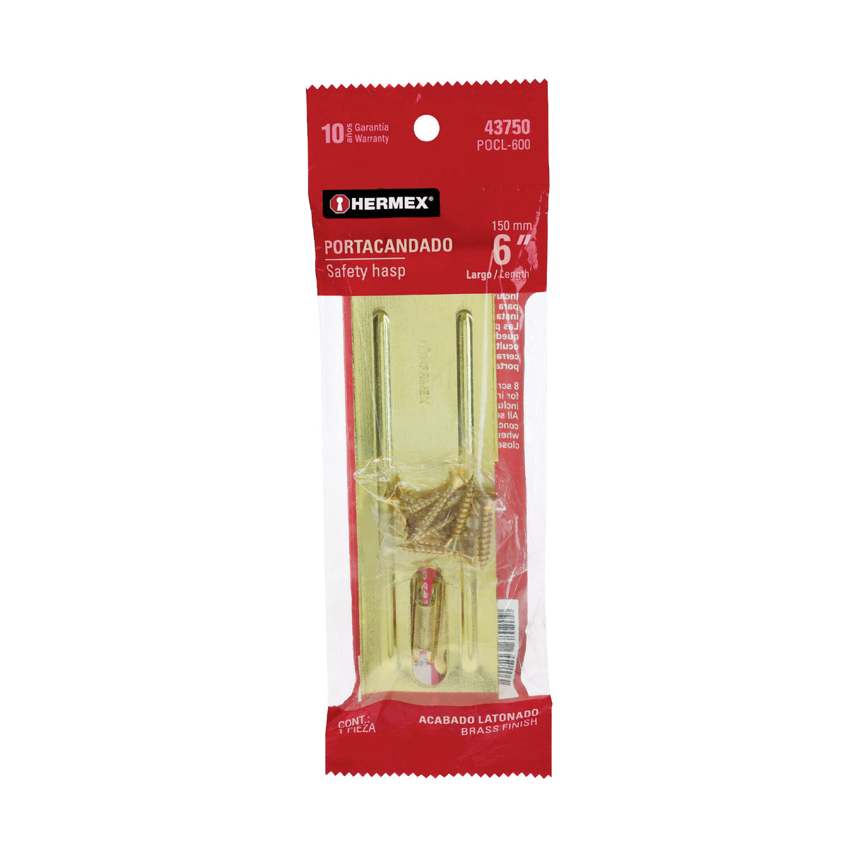 Portacandado de Acero Latonado 6', Hermex