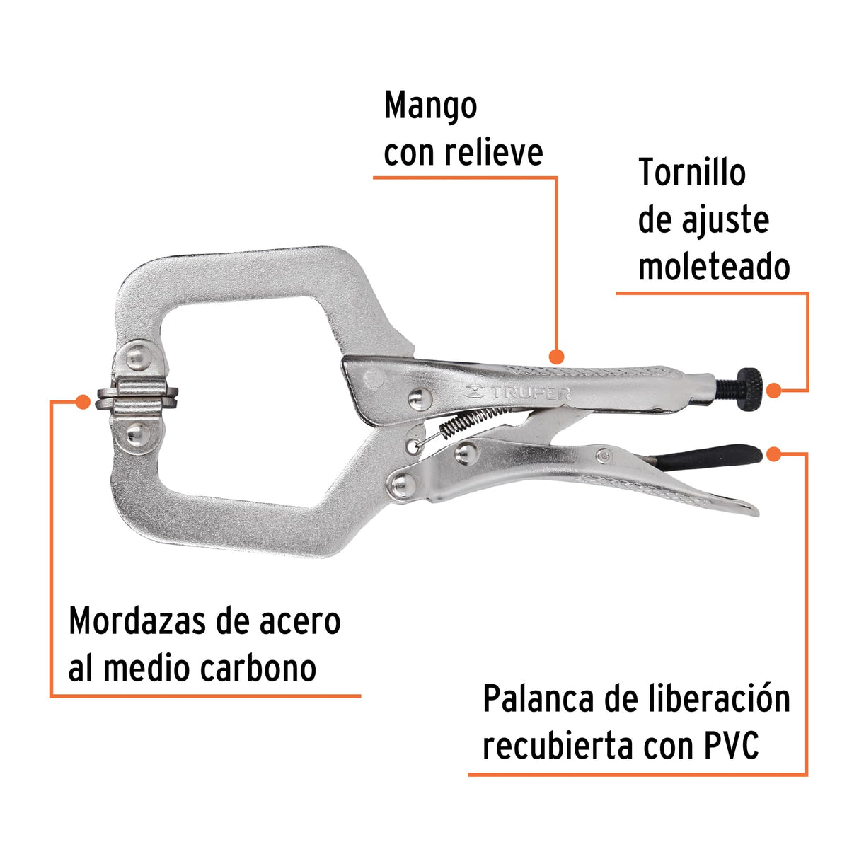 Pinza de Presión 6' Tipo 'C' con Mordaza Autoajustable