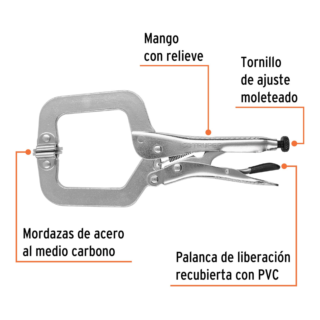 Pinza de Presión 9' Tipo 'C' con Mordaza Autoajustable