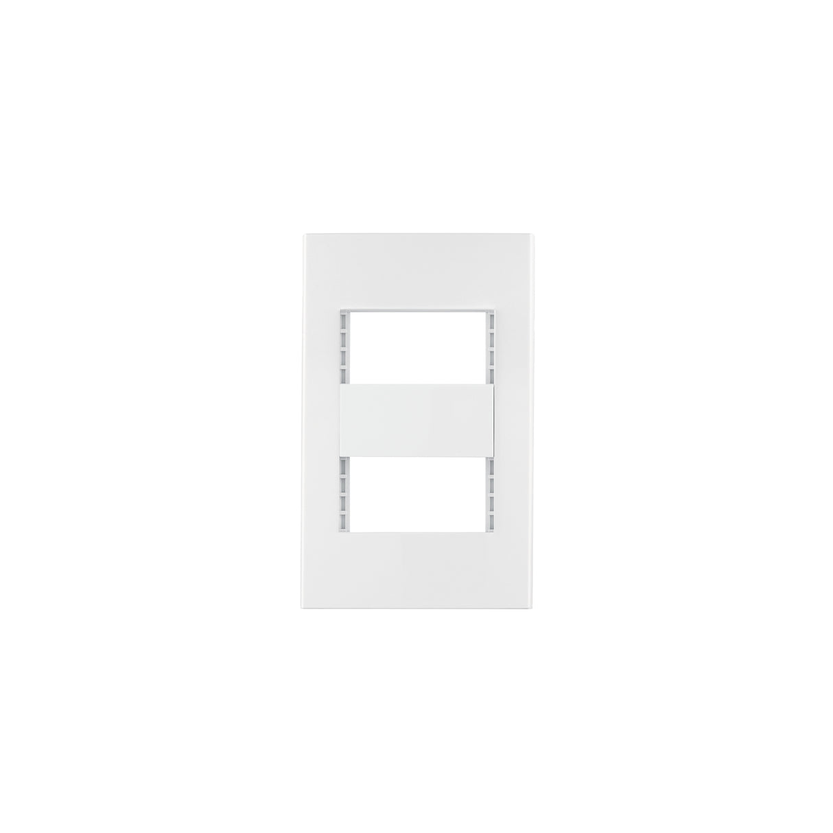 Placa 2 Ventanas, 1 Módulo, Línea Española, Color Blanco