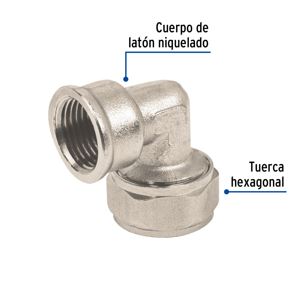 Codo 90° para Pealpe, 1/2', con Rosca Hembra, Foset