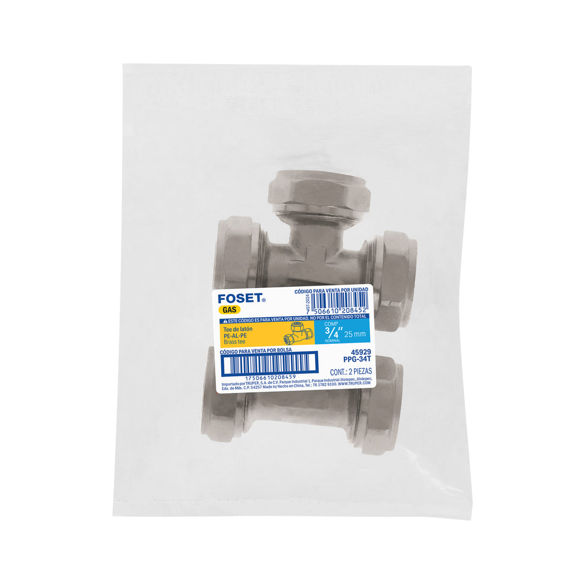 Tee para Pealpe, 3/4', Foset
