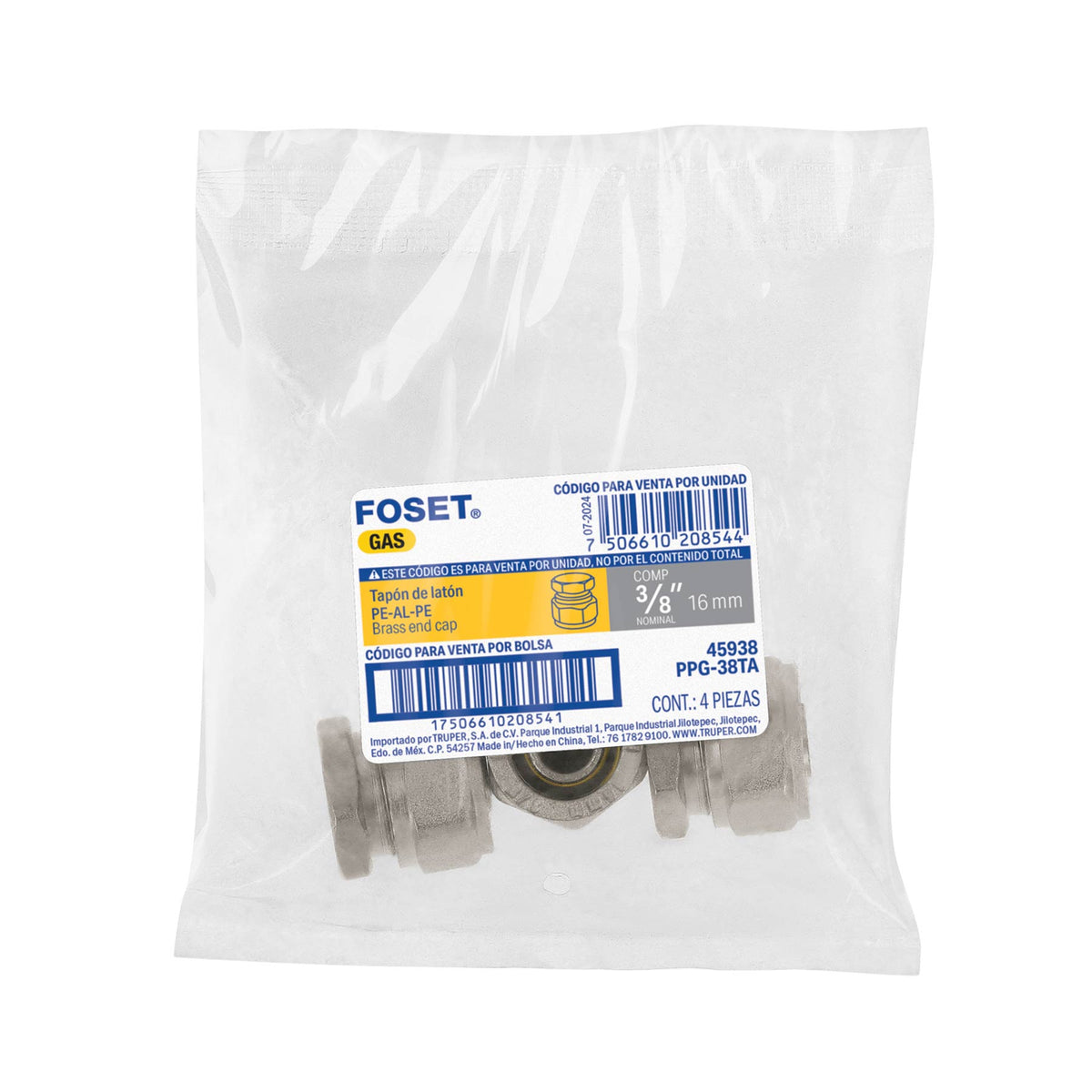 Tapón para Pe-al-pe, 3/8', Foset