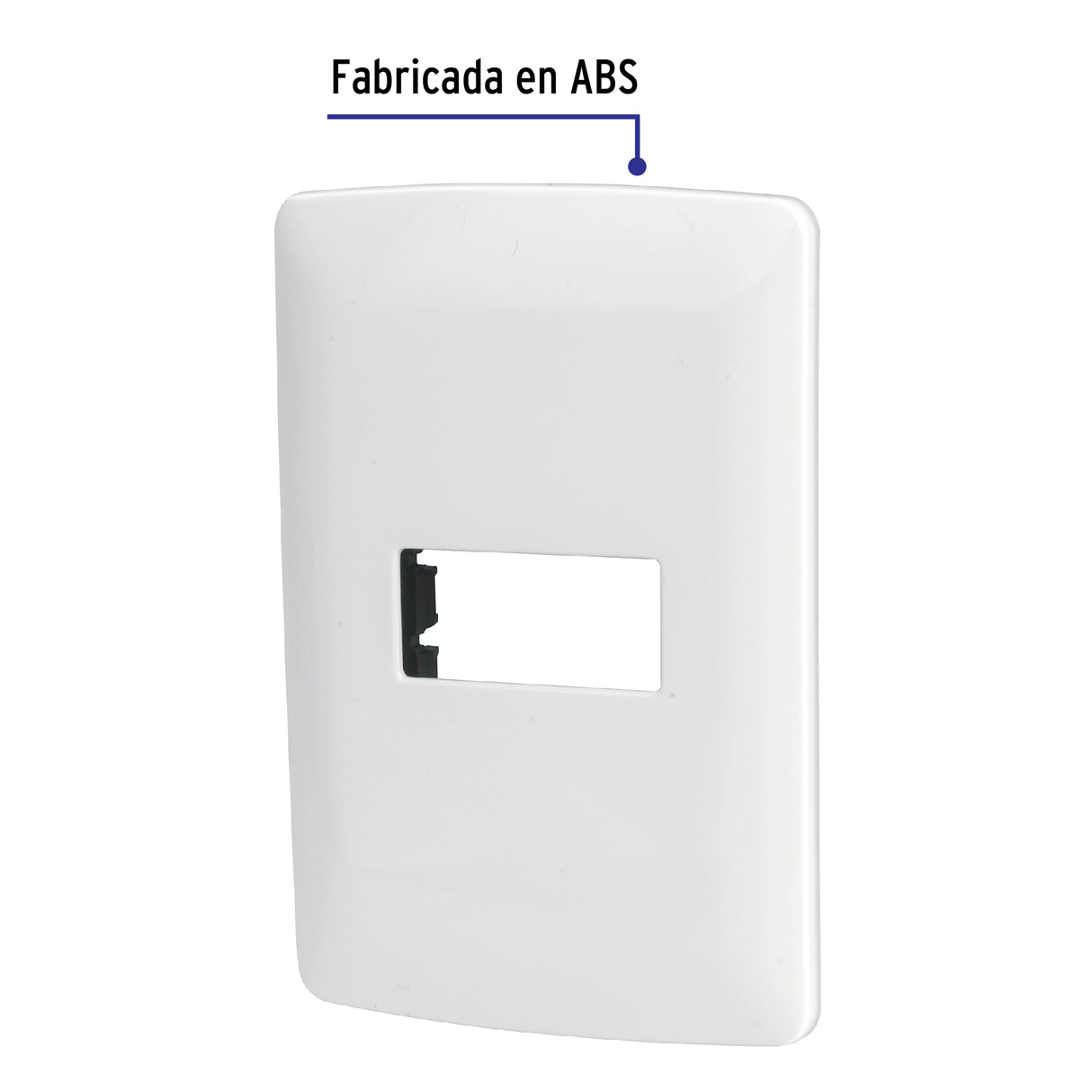 Placa 1 Módulo de ABS, Línea Italiana, Color Blanco, Volteck
