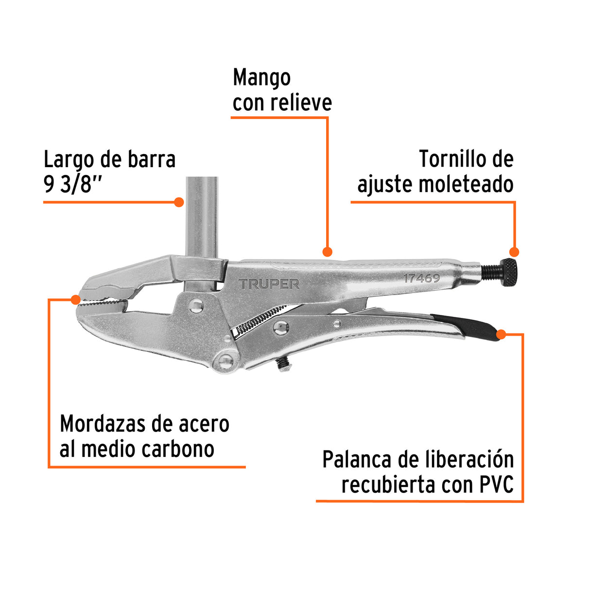 Pinzas de Presión 8' Tipo Sargento, Truper