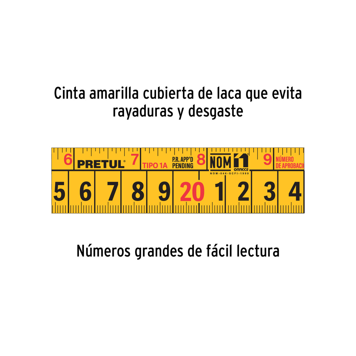 Flexómetro Rojo 3 m Cinta 13 mm, en Tarjeta, Pretul