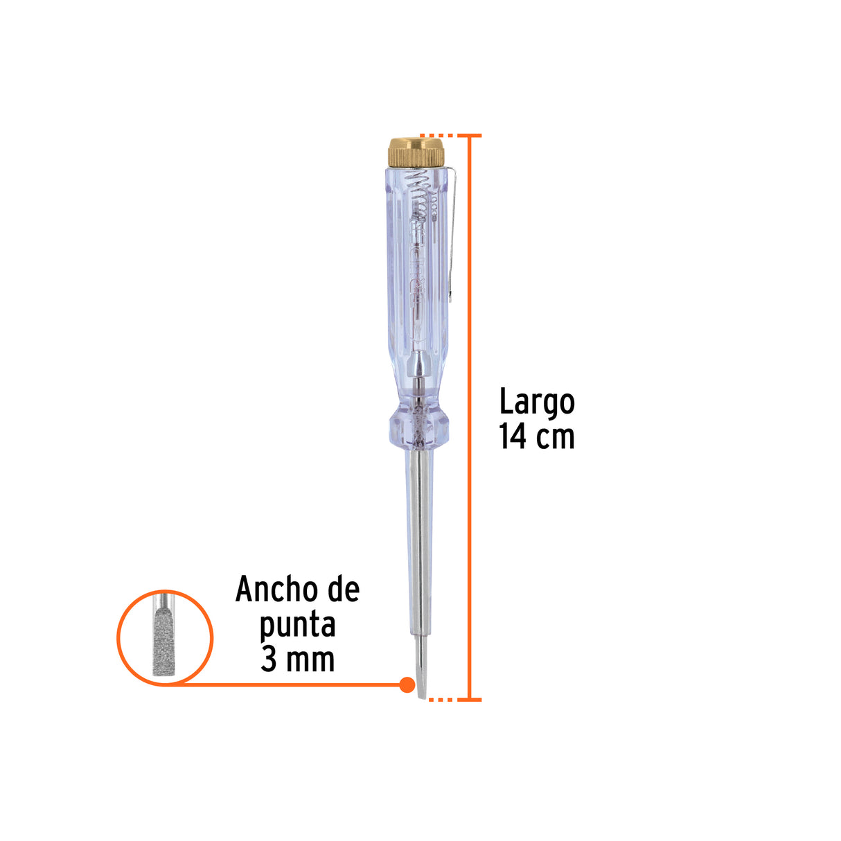 Probador de Circuitos de Corriente Alterna 14 cm, Truper