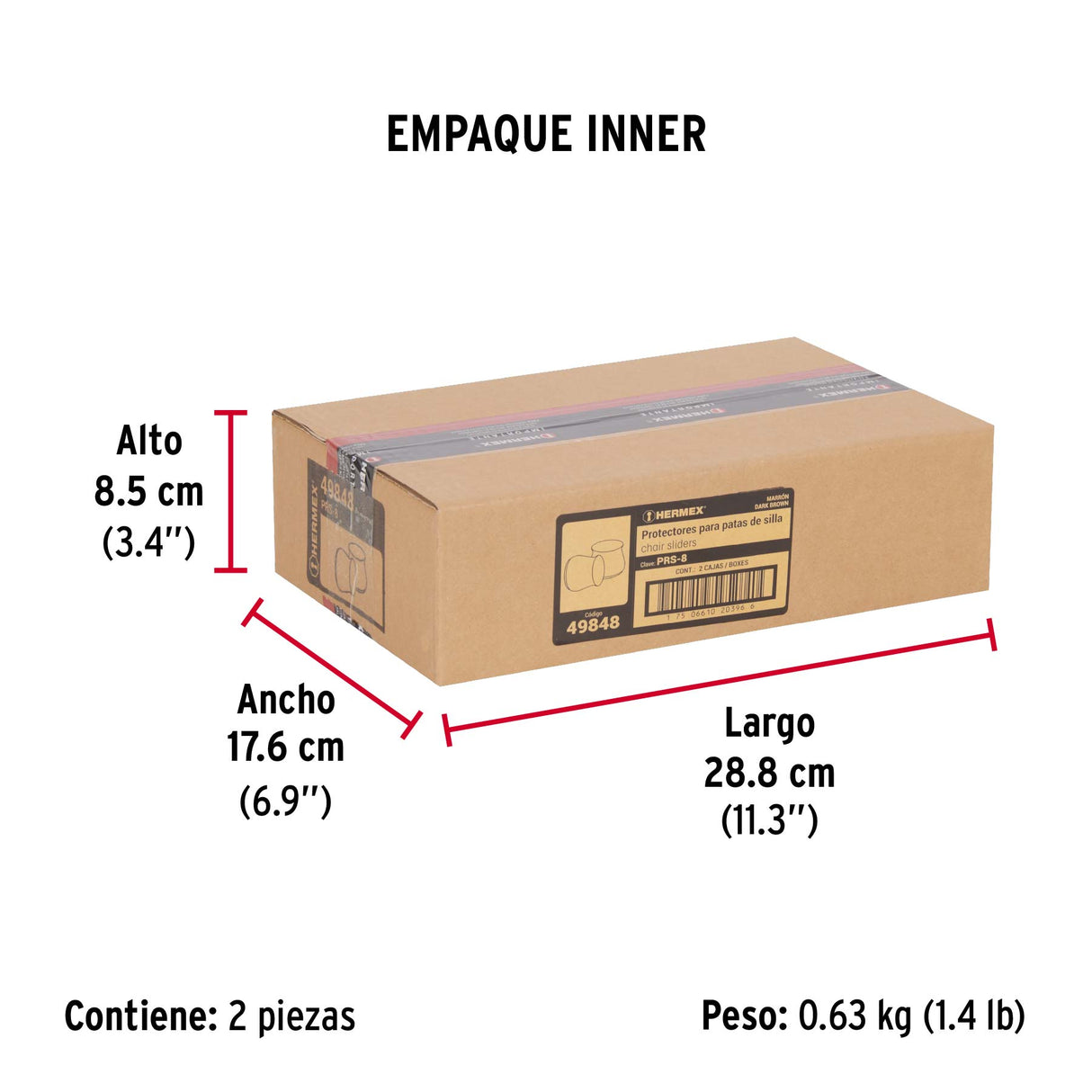 Caja con 24 Protectores para Patas de Silla, Café