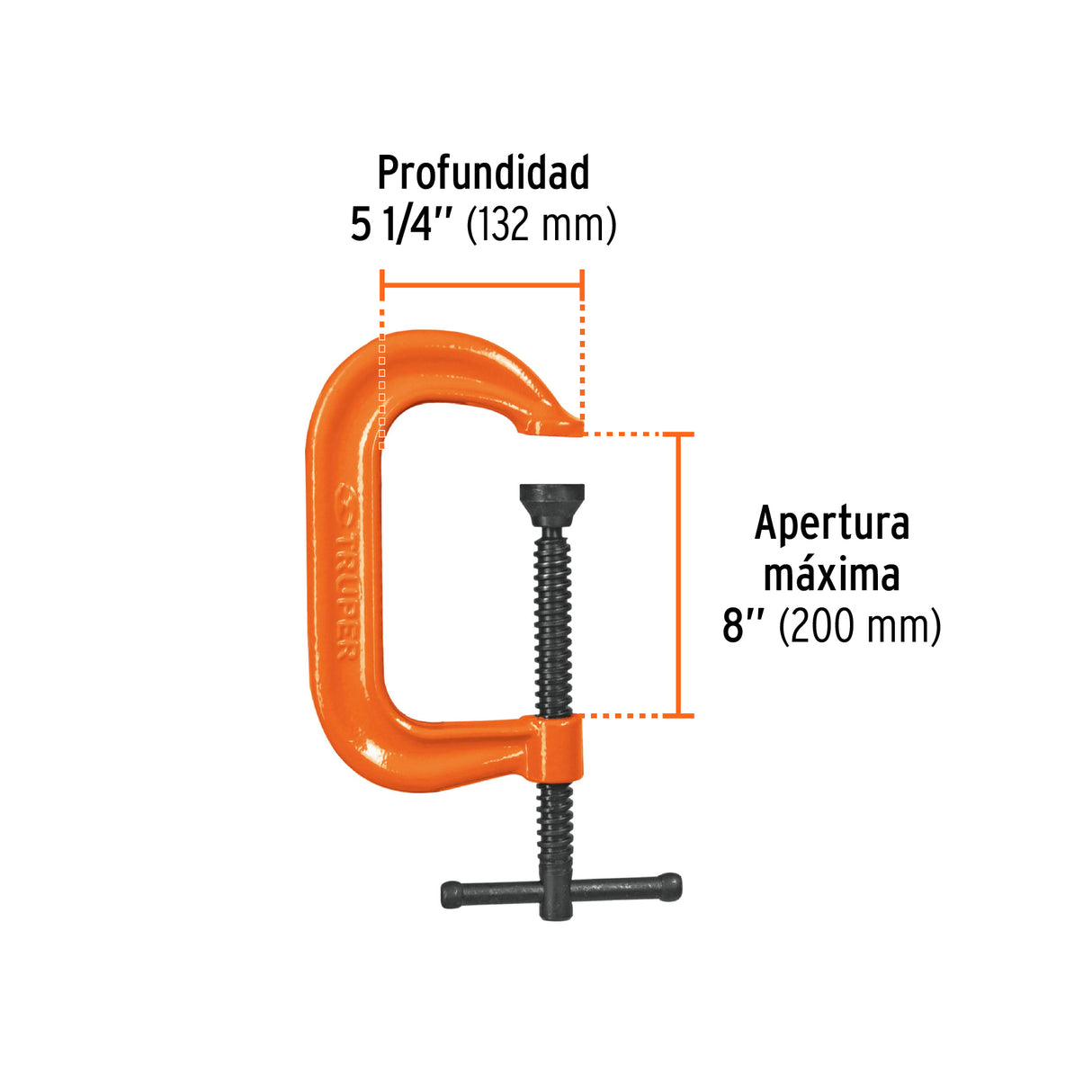 Prensa 8' Forjada en Acero, Uso Industrial, Truper