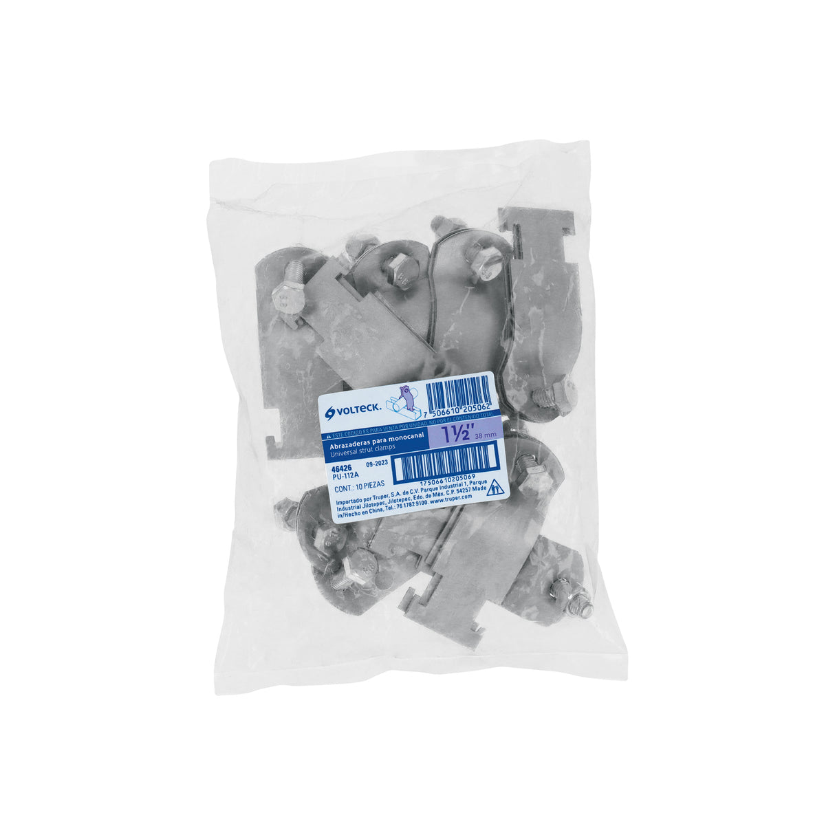 Abrazadera para Perfil Monocanal de 1 1/2', Volteck