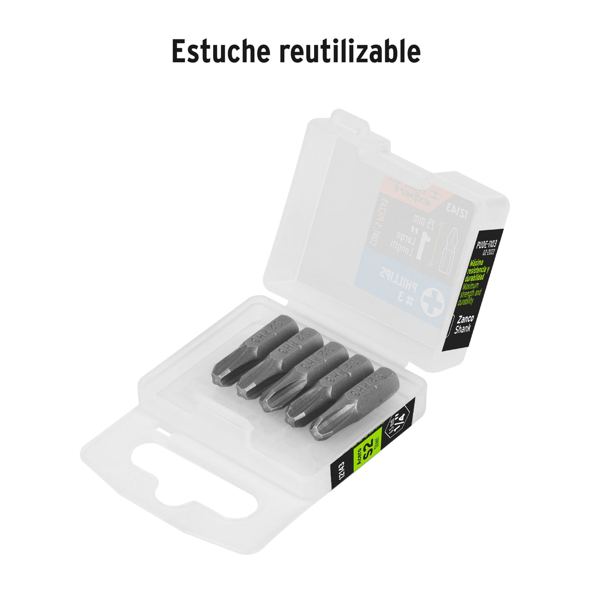 Estuche con 5 Puntas de Cruz PH3 Largo 1', Truper Expert