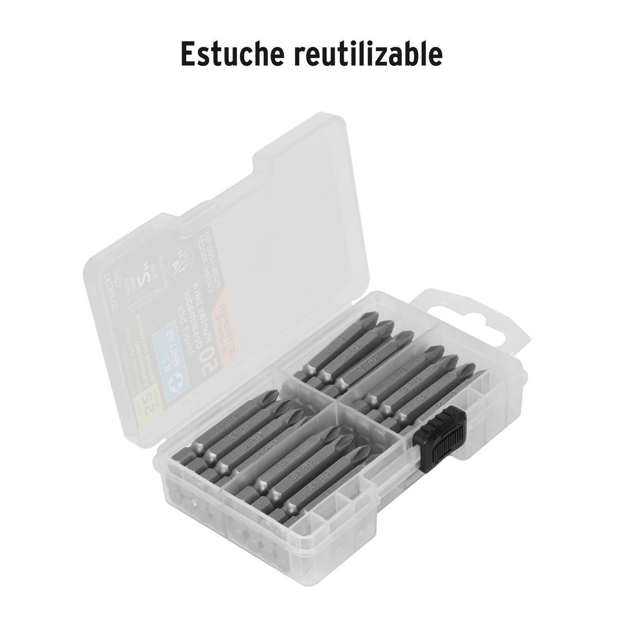 Estuche con 50 Puntas de Cruz PH2 Largo 2', Truper Expert