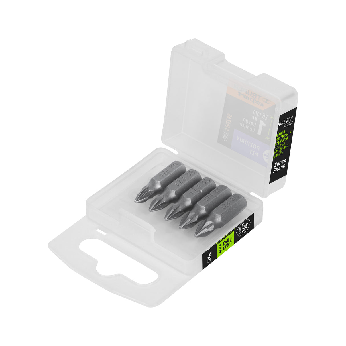 Estuche con 5 Puntas Pozidriv PZ1 Largo 1', Truper Expert