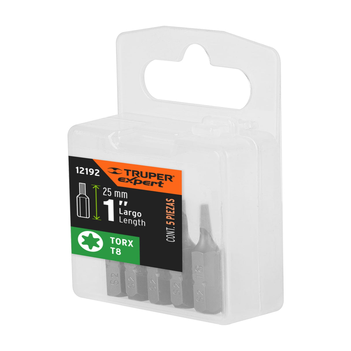 Estuche con 5 Puntas Torx T8 Largo 1', Truper Expert