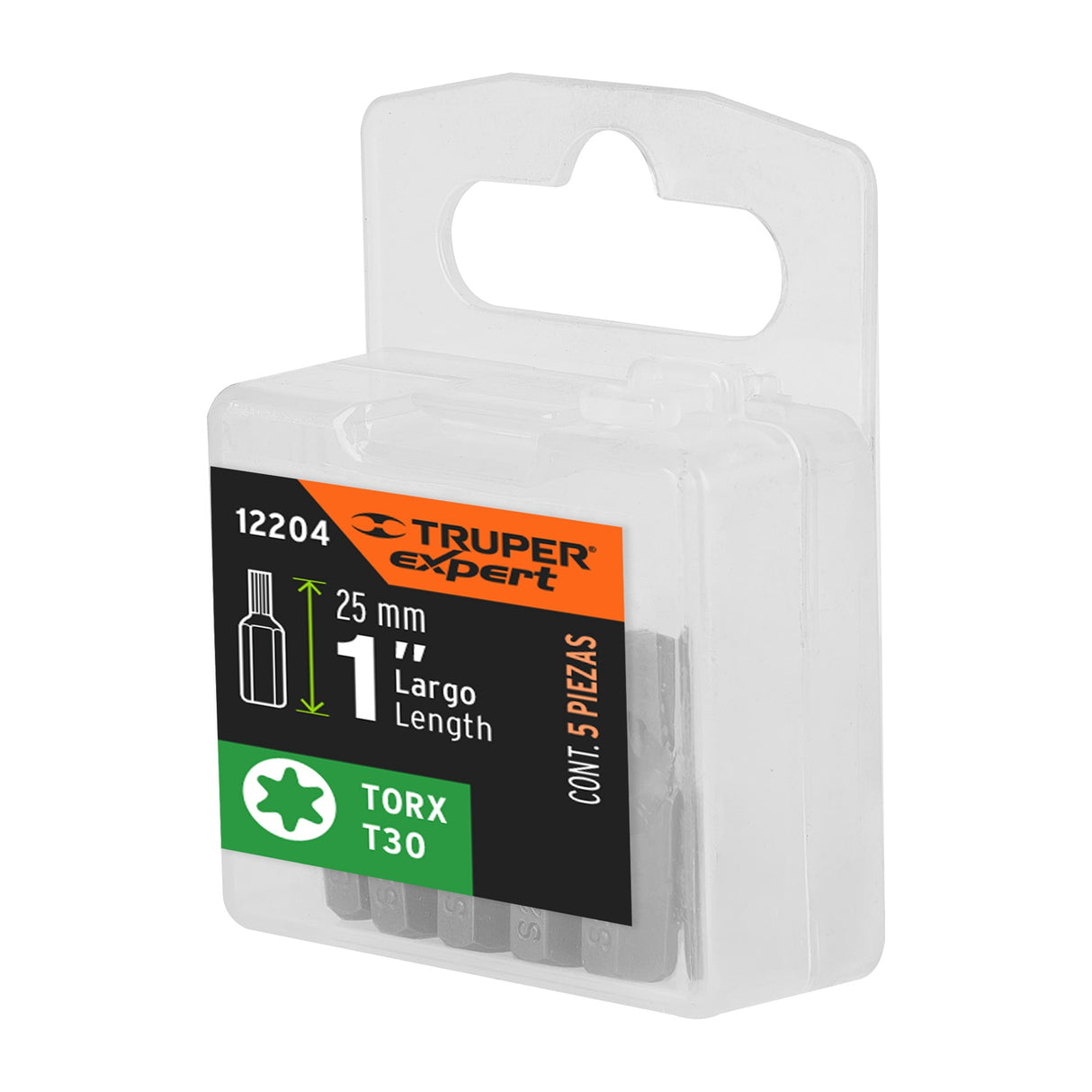Estuche con 5 Puntas Torx T30 Largo 1', Truper Expert